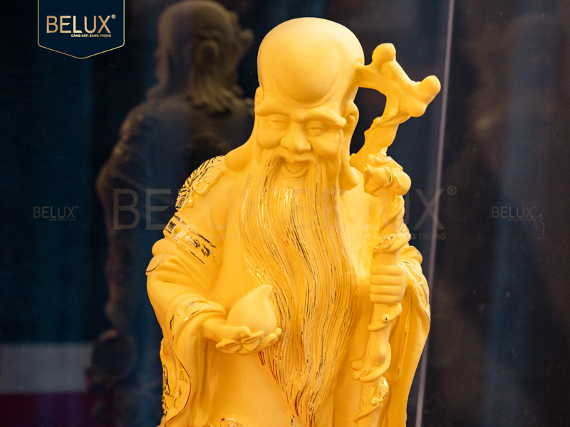 Bộ tượng tam đa Phúc Lộc Thọ vàng cát 12x11x26cm